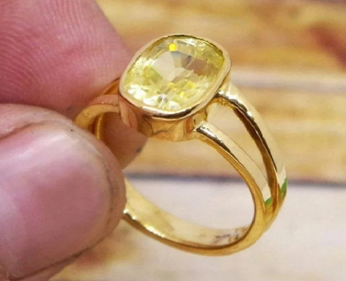 Bague saphir jaune - plaqué, or