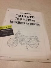 Honda CB125TD CB125 TD CB 125 Twin instruction preparation setup manuel