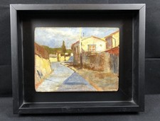 Huile sur panneau - Rue de