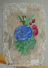 pious image lace flap knife Saint Therese