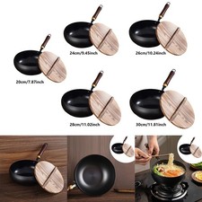 Wok en fer antiadhésif pour cuisinières à gaz à induction électrique,