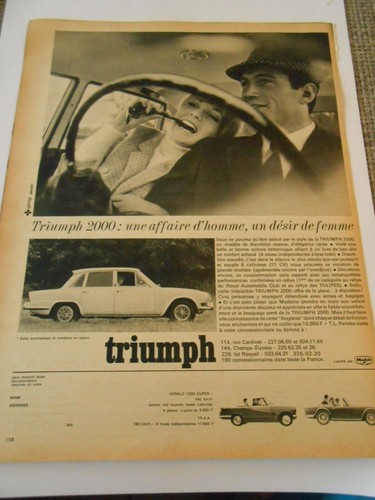 Pub triumph 2000 déésir - pub,