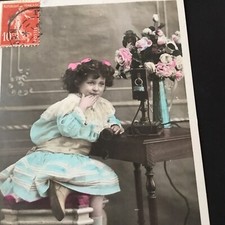 Old postcard 1909 telephone allo good year antique postcard PC