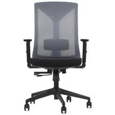 Chaise de bureau ergonomique pivotante HAGER, piètement en nylon, noir/gris