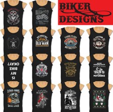 BIKER VEST Motorbike Motorcycle Cafe Racer Chopper Bike Mens Funny Skull Top 