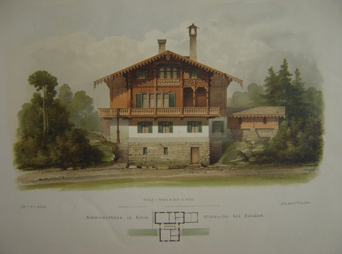 Lithographie chalet - d'un,