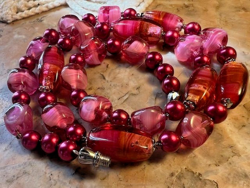 Collier ancien perles verre