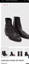 John Varvatos Collection Ludlow Chain Leather Boot. 8.5/42.5. $998