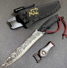 Unused Kiku Knives Yamagiri Fixed Blade Knife w/ Sheath Clip Plate Firesteel