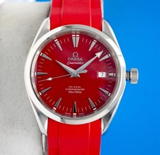 Mens Omega Seamaster Aqua Terra Co-Axial Chronometer watch - Red Dial - 2503.60