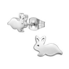 Clous d'oreille acier Lapin
