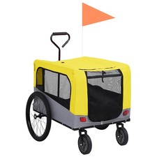 Remorque de Vélo pour Chiens et Poussette 2-en-1 Chariot Bleu et Gris vidaXL