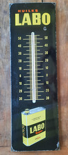 Old enamel plate thermometer LABO oils automobile garage tire 99x32cm