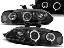 Paire de feux phares Honda Civic 91-95 2 et 3 portes angel eyes noir