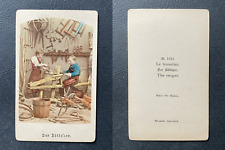 Métiers, Le tonnelier, Der Böttcher, the cooper, circa 1870, aquarellée CDV vint