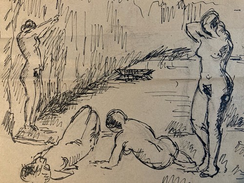 Dessin encre 1950 original - original, art
