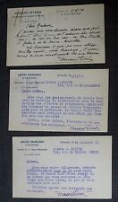 FERNAND SEVERIN Ostend (Belgium) set of 3 autograph postcards