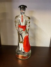 TOREADOR MATADOR BRANDY PAINTED GLASS BOTTLE EMPTY SPANISH BULLFIGHTING DECOR