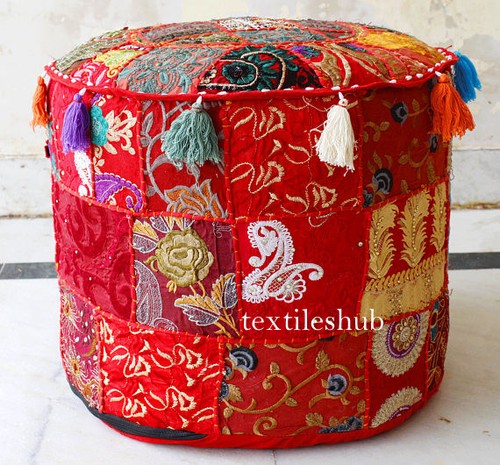 Pouf ottoman bohemian rouge - bohemian,