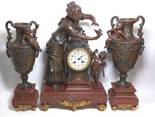 Pendule Horloge 56cm Garniture