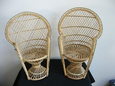 Nice pair of straw or rattan doll chairs? 1970 era