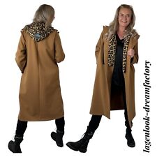Manteau Détails Lagenlook - Double-Look Avec Capuche Léopard-Camel 40 42 44 46