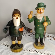 Anciens Erzgebirge Fumeur en bois lot de 2 Brule encens