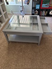 Oversized Coffee Table IKEA Liatorp Grey In Color Glass Display Top