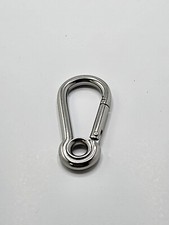( QTY 100 ) Stainless Steel Carabiner Clip Snap Hook Spring Karabiner