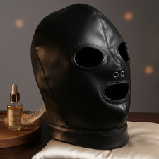 MASQUE INTÉGRALE CUIR CAGOULE