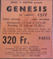 Ticket - GENESIS - Bruxelles