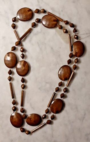 Collier perles bois - perles,