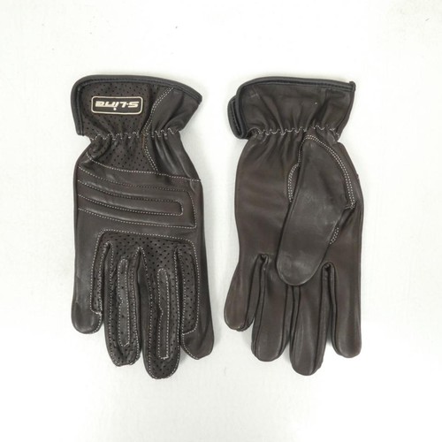 Paire gant moto cuir marron - gant,