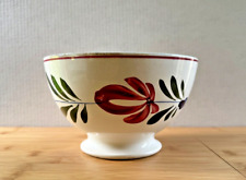 ANTIQUE MANUFACTURE IMPERIALE ROYALE NIMY BELGIUM FLORAL FOOTED LARGE BOWL 7in D