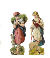 2 Chromos anciens découpis