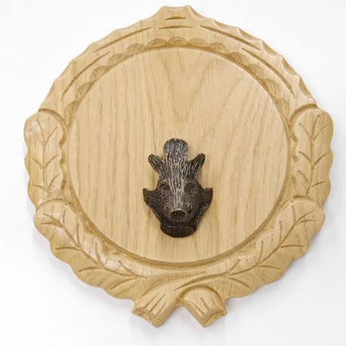 Plaque sanglier sculpté - plaque,
