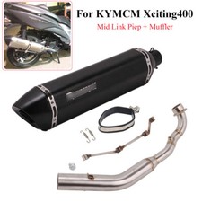 Slip On For KYMCO Xciting 400 Motorcycle Exhaust Tips Muffler Pipe Mid Link Tube