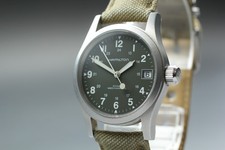 [NEUF] Montre Homme Hamilton Khaki H693190 Cadran Vert 33mm Remontage...