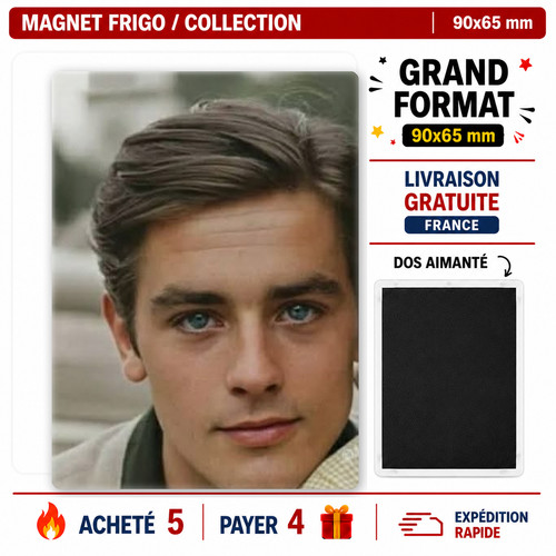Magnet alain delon 90x65 mm - magnet,