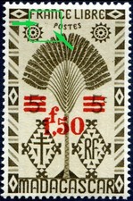 COLONIES MADAGASCAR N° 286 NEUF* Variété "2 POINTS AVANT POSTES"