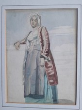 Dessin ancien aquarelle 19ème
