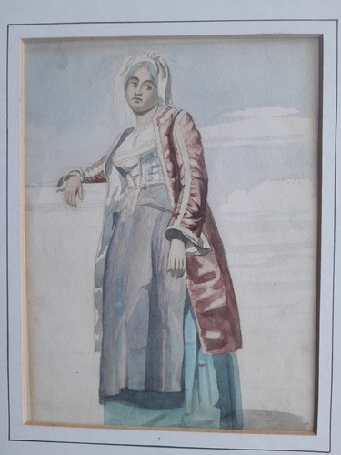 Dessin ancien aquarelle 19ème