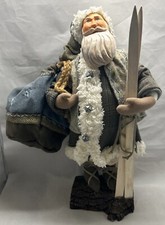 Hallmark Woodland Jolly Santa Pere Noel des Bois with Skis 14"