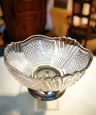 Val-Saint-Lambert. | Large CUP, SALAD BOWL... in molded crystal, and silver metal.