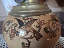  1 lampe à pétrole ancienne Oiseaux  Décor Floral 19è ́.