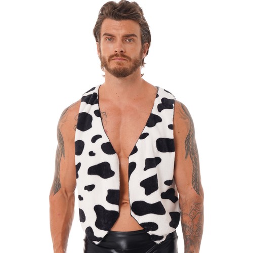 Men cow print vest male - cow,