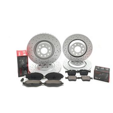 Pour VW Golf Gti MK8 Perforé Avant Frein Arrière Disques Plaquettes Brembo 340mm