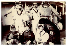 China, Men in Costume Entertaining Chefoo Schoolgirls and Teachers