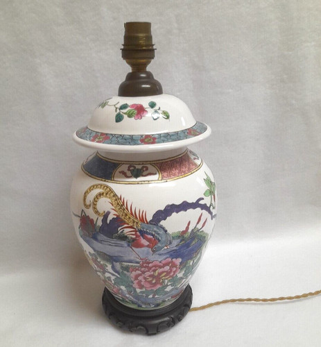 Potiche chinoise pied lampe - potiche,