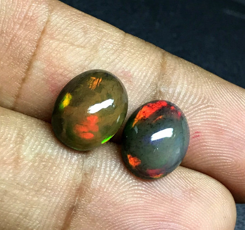 Paire cabochons ovales - paire,